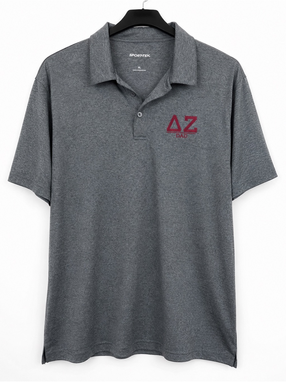 Sport-Tek Men’s Delta Zeta Dad Performance Polo – Gray – Size XL